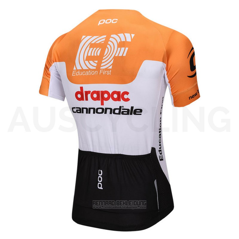 2018 Fahrradbekleidung Cannondale Drapac Wei und Orange Trikot Kurzarm und Tragerhose